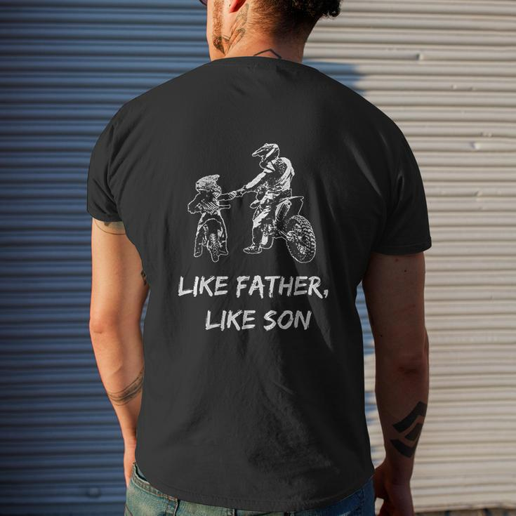 Motorcycle Like Father Like Son Mens Back Print T-shirt Gifts for Him