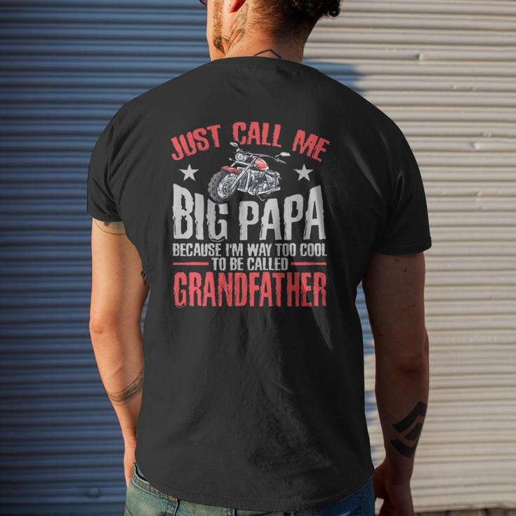 Motorcycle S Big Papa Tees Grandpa Biker Dad Men Father Mens Back Print T-shirt Gifts for Him