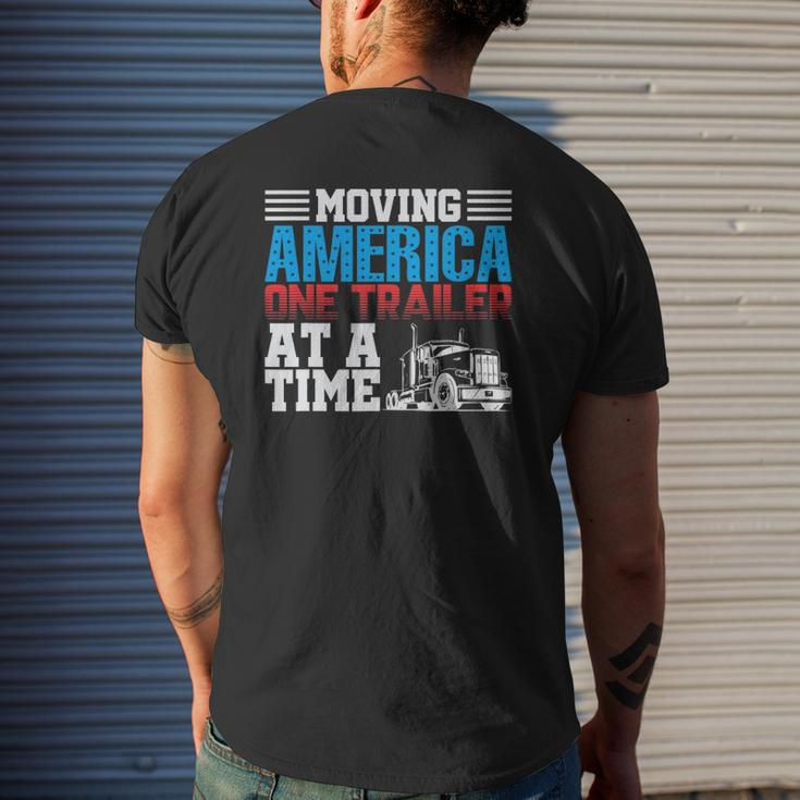 Moving America One Trailer At A Time Trucker Mens Back Print T-shirt Gifts for Him