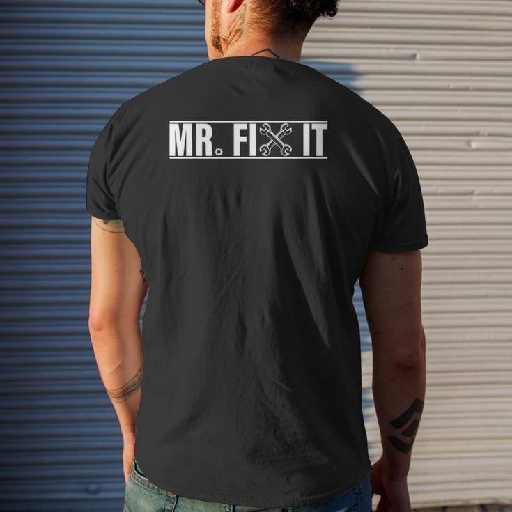 Mr Break It Mr Fix It Dad & Son Matching Father's Day Mens Back Print T-shirt Gifts for Him