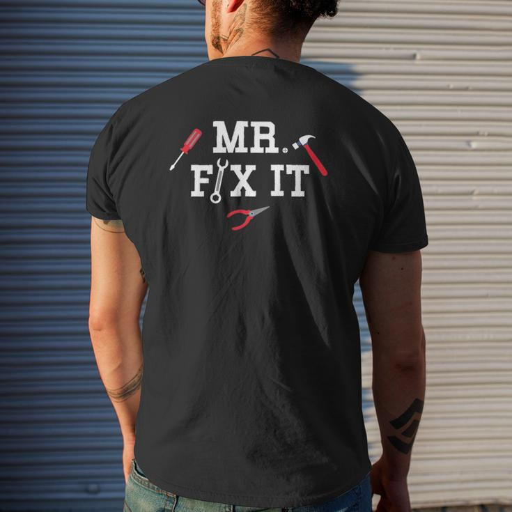 Mr Fix It Father's Day Hand Tools Papa Daddy Mens Back Print T-shirt Gifts for Him