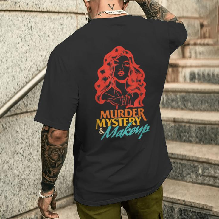 Murder Mystery And Makeup Vintage Men's T-shirt Back Print Gifts for Him