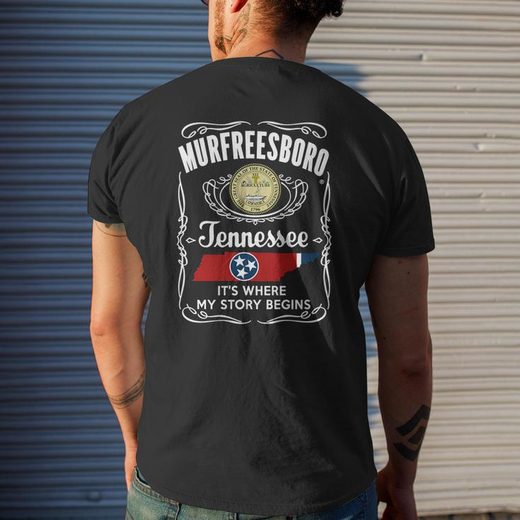 Murfreesboro Tennessee My Story Begins Mens Back Print T-shirt Gifts for Him