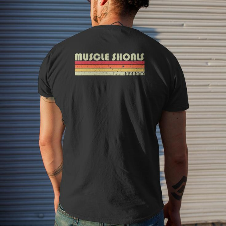 Muscle Shoals Al Alabama City Home Roots Retro Mens Back Print T-shirt Gifts for Him