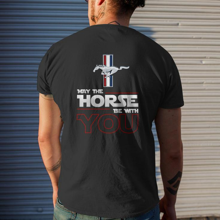 Mustang May The Horse Be With You Shirt Mens Back Print T-shirt Gifts for Him