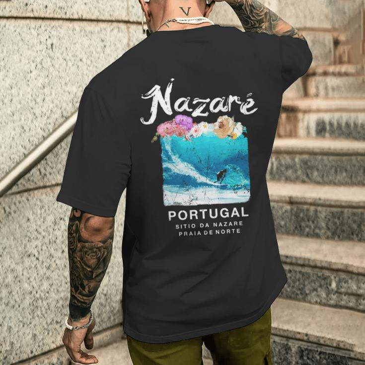 Nazare Portugal Big Wave Surfing Vintage Surf Men's T-shirt Back Print Gifts for Him