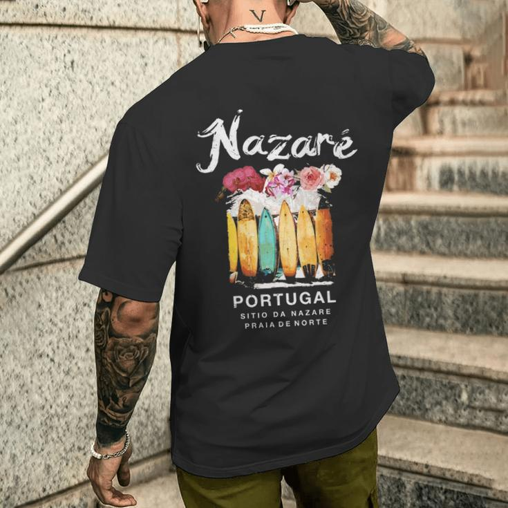 Nazare Portugal Surfing Vintage Men's T-shirt Back Print Gifts for Him
