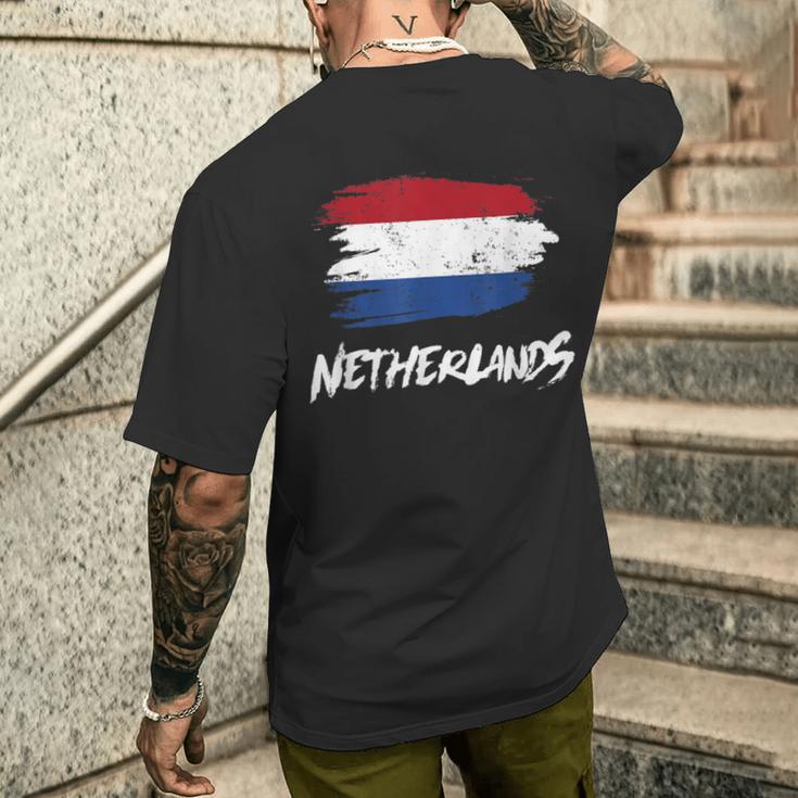 Netherlands Flag Netherlands Flag Holland Fan T-Shirt mit Rückendruck Geschenke für Ihn