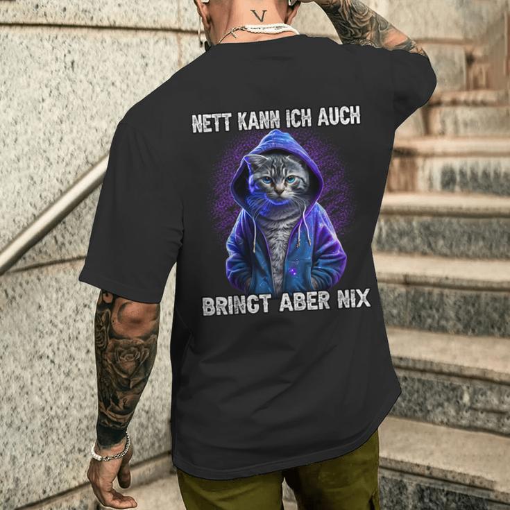 Nett Kann Ich Auch Kurzärmliges Herren-T-Kurzärmliges Herren-T-Shirt, Schwarzes Tee mit Spruch Geschenke für Ihn