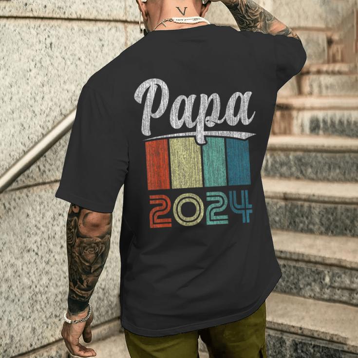 Neuer Papa Frischgebackener Papa Papa 2024 T-Shirt mit Rückendruck Geschenke für Ihn