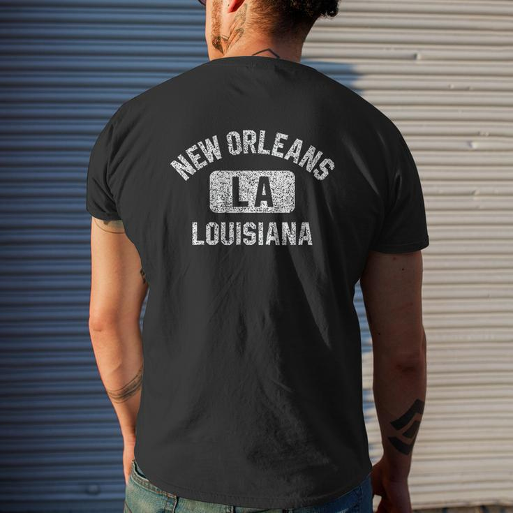 New Orleans Louisiana Gym Style Mens Back Print T-shirt Gifts for Him