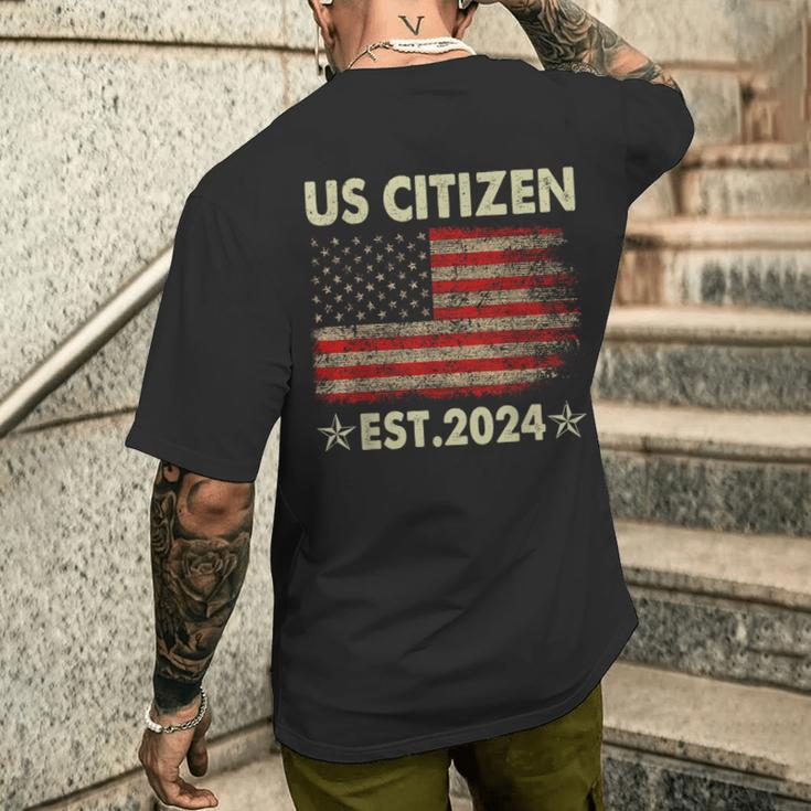 New Us Citizen Est 2024 American Immigrant Citizenship Men's T-shirt Back Print Gifts for Him