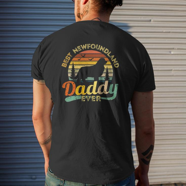 Newfoundland Dad Best Daddy Dog Lover Retro Vintage Mens Back Print T-shirt Gifts for Him