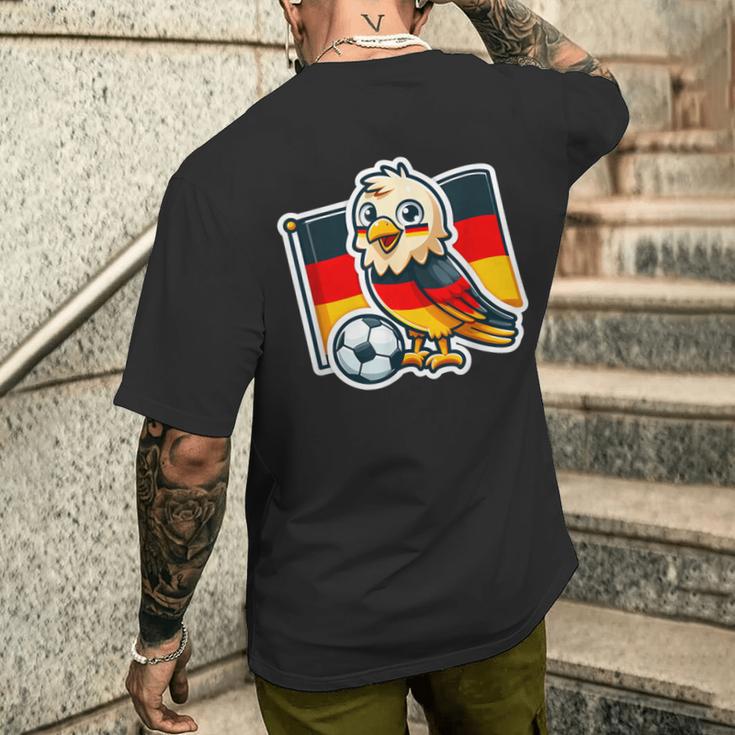 Niedlicher Adler Deutsch Banner Fan Deutschland Flagge T-Shirt mit Rückendruck Geschenke für Ihn