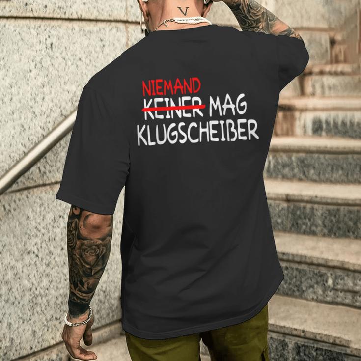 No Mag Klugscheißer Grammatik Besserwisser German Language T-Shirt mit Rückendruck Geschenke für Ihn