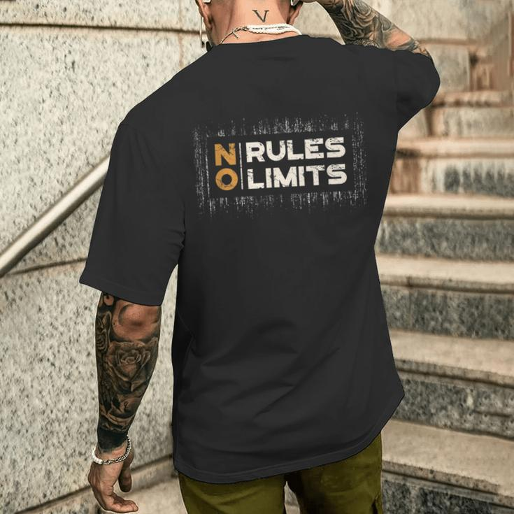 No Rule Limit Black Vintage Free Life Text Extreme Graphic Men's T-shirt Back Print Funny Gifts
