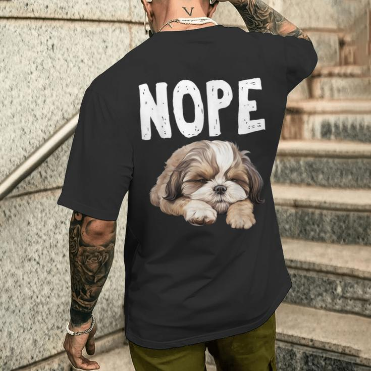 Nope Lazy Dog Shih Tzu Men's T-shirt Back Print Gifts for Him