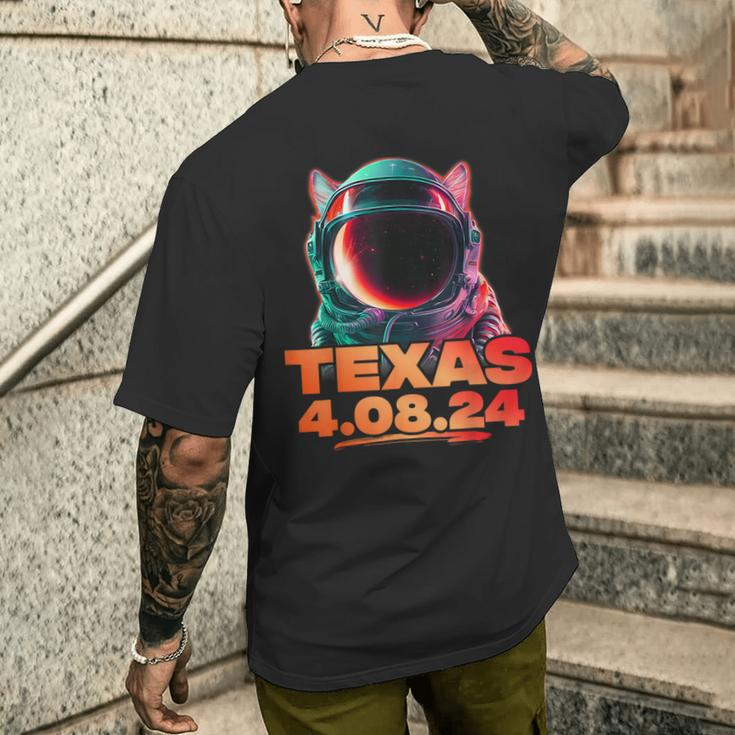 North America Total Solar Eclipse Dog Corgi 2024 Texas Usa Men's T-shirt Back Print Gifts for Him