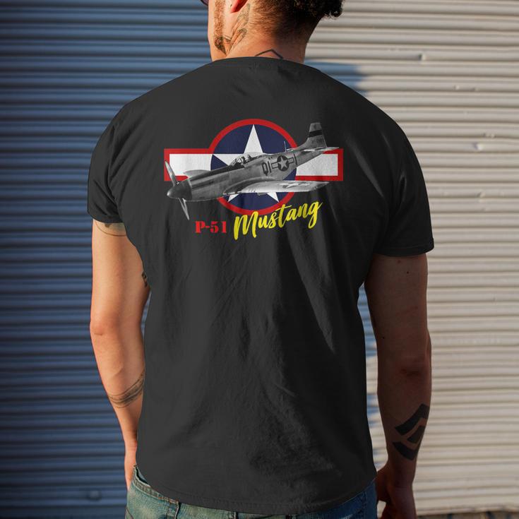 North American P-51 Mustang Men's T-shirt Back Print Funny Gifts