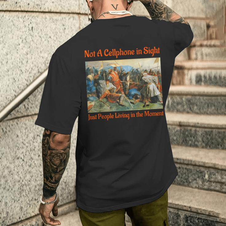 Not A Cellphone In Sight Apparel Men's T-shirt Back Print Gifts for Him