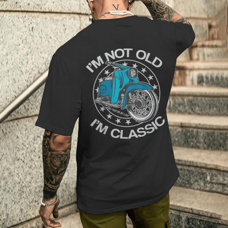 Not Old I'm Classic Schwalbe Kr51 Simson Moped T-Shirt mit Rückendruck Geschenke für Ihn