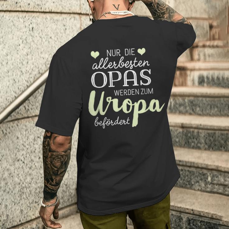 Nur Die Allerbeste Opas Werden Zum Uropa Befördert German Langu T-Shirt mit Rückendruck Geschenke für Ihn