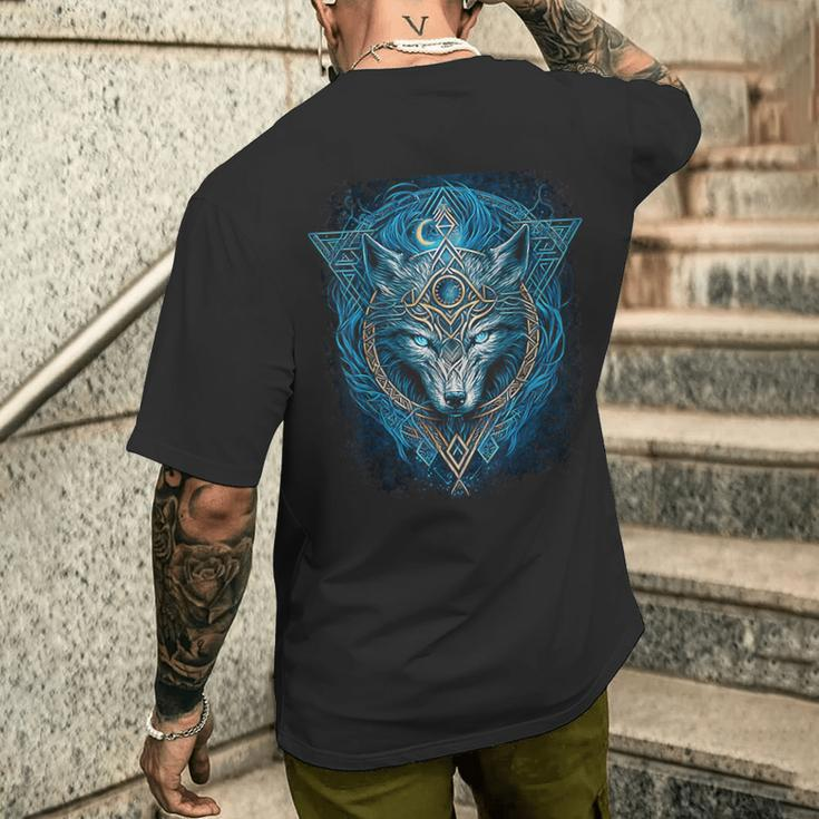 Odin's Wolf Northman Valhalla Norse Mythology Men's T-shirt Back Print Gifts for Him