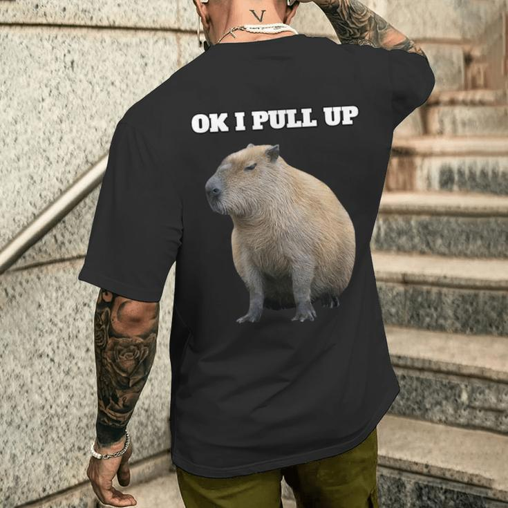 Ok Ich Ziehhe Capybara Hoch T-Shirt mit Rückendruck Geschenke für Ihn
