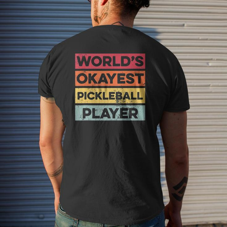 Okayest Pickleball Player Pickleball Mens Dad Apparel Tank Top Mens Back Print T-shirt Gifts for Him