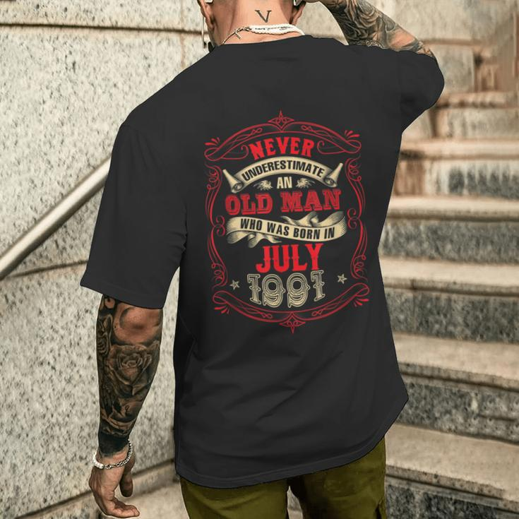 An Old Man Who Was Born In July 1991 Men's T-shirt Back Print Gifts for Him