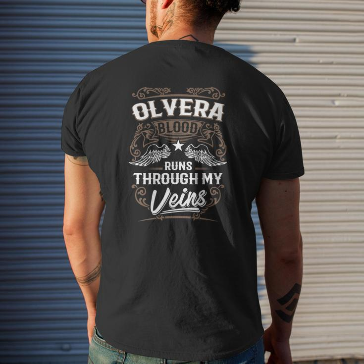 Olvera Blood Runs Through My Veins Legend NameShirt Mens Back Print T-shirt Gifts for Him