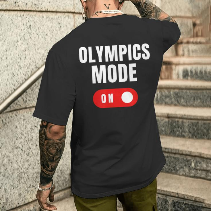 Olympics Mode On Sports Athlete Coach Gymnast Track Skating Men's T-shirt Back Print Gifts for Him