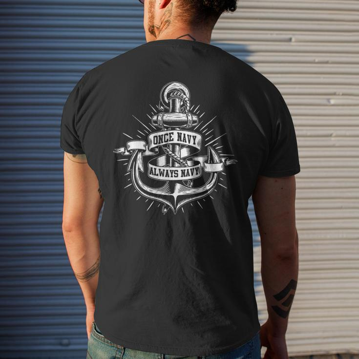 Once Navy Always Navy Men's T-shirt Back Print Gifts for Him
