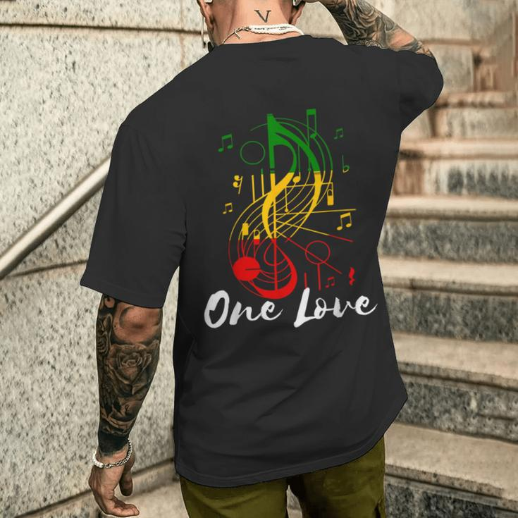 One Love Rastafarian Reggae Music Rastafari Roots Reggae Men's T-shirt Back Print Gifts for Him