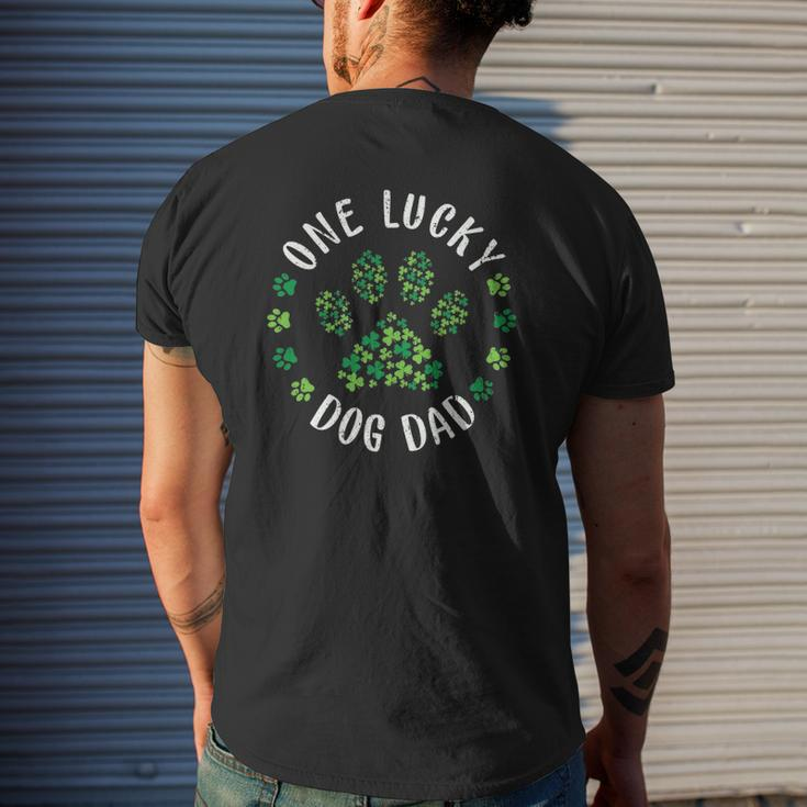One Lucky Dog Dad Dog Dad Tee St Patricks Day Mens Back Print T-shirt Gifts for Him