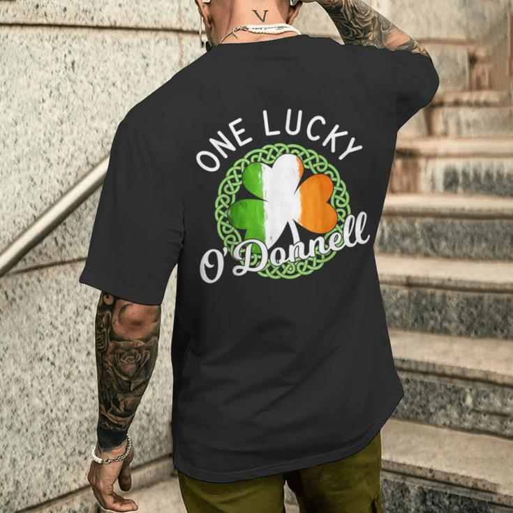 One Lucky O'donnell Irish Family Name Men's T-shirt Back Print Gifts for Him