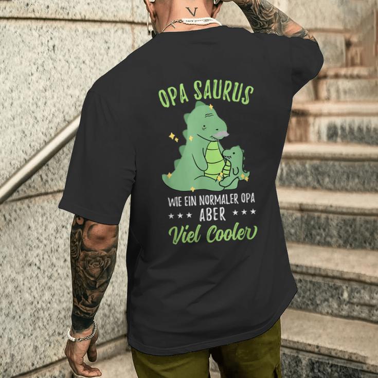 Opa Saurus Lustigesatertag T-Shirt mit Rückendruck Geschenke für Ihn