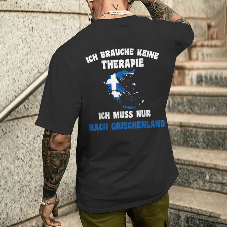 Optimiertes Titel: Ich Brauche Keine Therapie, Nur Griechenland Besuch Kurzärmliges Herren-T-Kurzärmliges Herren-T-Shirt Geschenke für Ihn