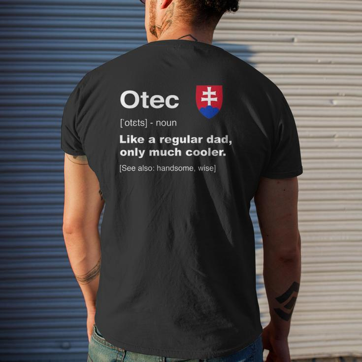 Otec Slovakian Dad Definition Father's Day Mens Back Print T-shirt Gifts for Him