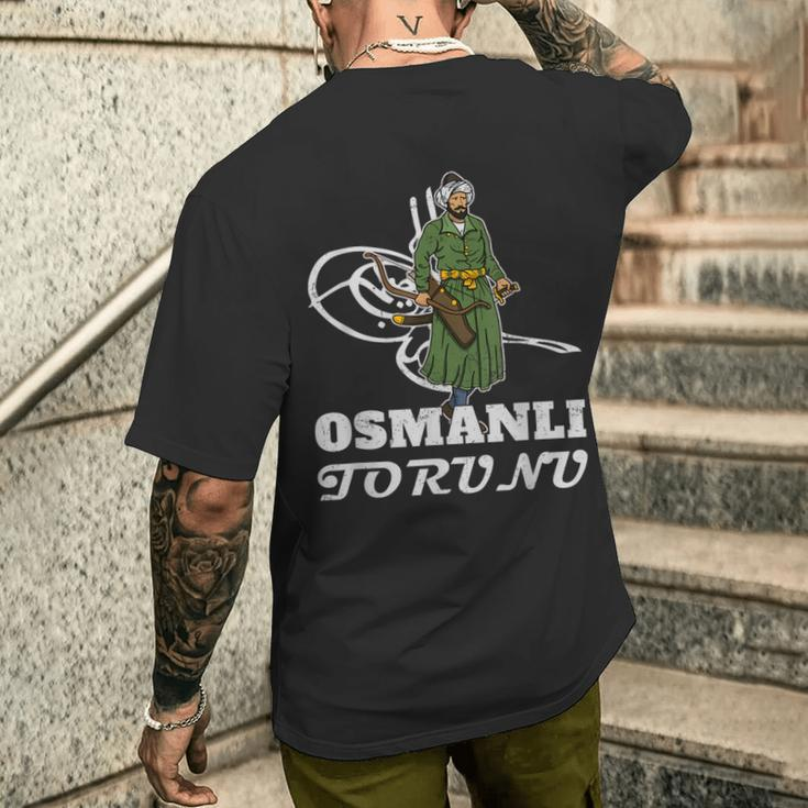 Ottoman Turkish Swords Atatürk Kemal Göktürk Flags Istanbul T-Shirt mit Rückendruck Geschenke für Ihn