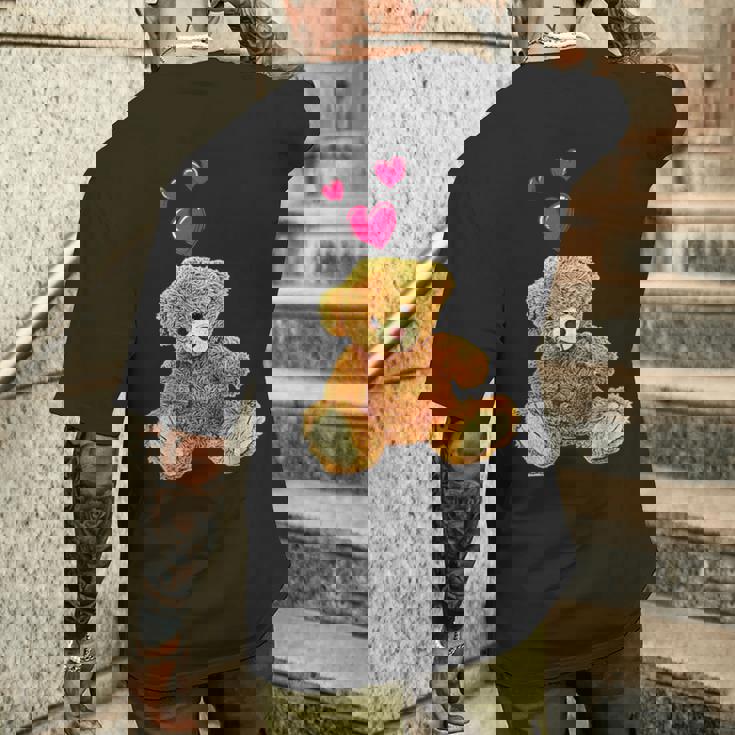 Ours En Peluche Et Cœurs Motif Ourson Mignon T-shirt imprimé au dos Cadeaux pour lui