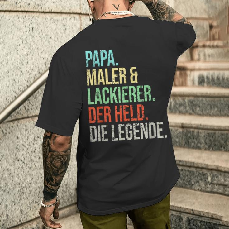 Painter And Painter Dad Legend Fatherintage T-Shirt mit Rückendruck Geschenke für Ihn