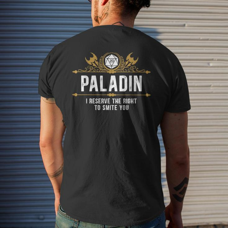Paladin I Reserve The Right To Smite You Men's T-shirt Back Print Funny Gifts