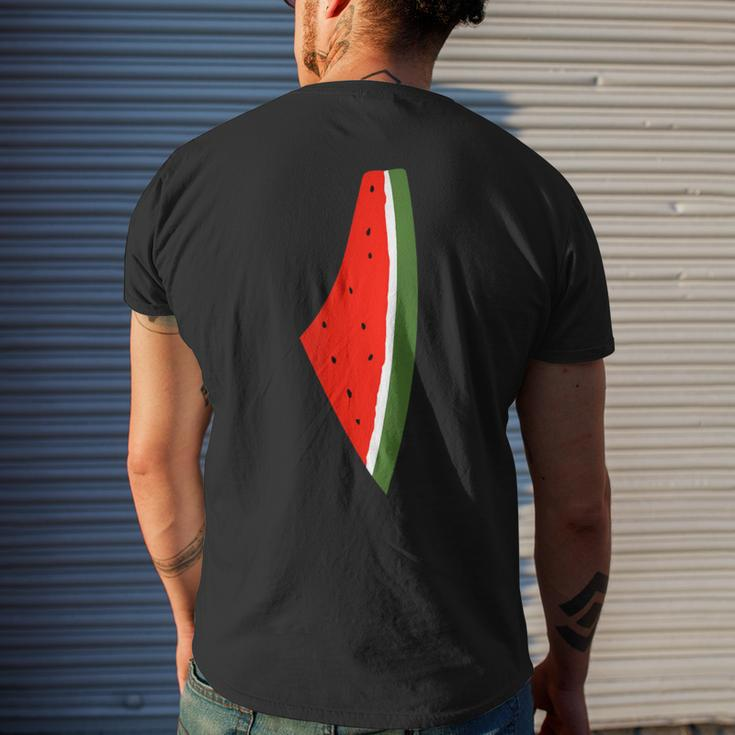 Palestine Watermelon Watermelon Palestine Map Men's T-shirt Back Print Gifts for Him