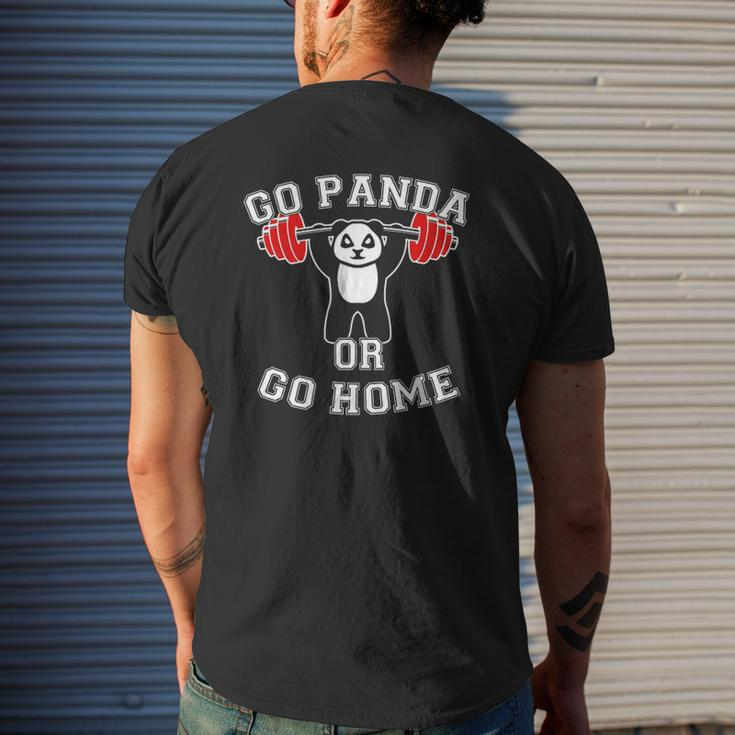 Panda Fitness Panda Bear Gym Workout Training Mens Back Print T-shirt Gifts for Him