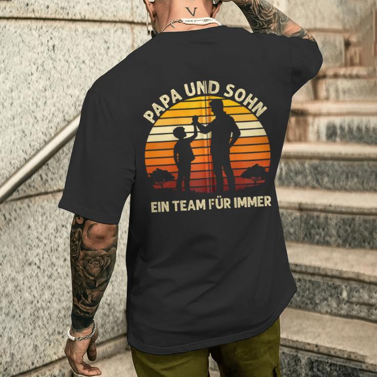 Papa & Sohn Ein Team Für Immerater Sohn Geschenkeatertag Kapuzenjacke T-Shirt mit Rückendruck Geschenke für Ihn