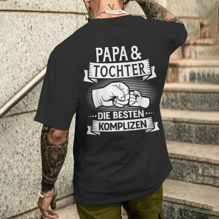 Papa & Tochter Besten Komplizen Zumatertag Und Geburtstag T-Shirt mit Rückendruck Geschenke für Ihn