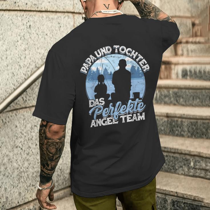 Papa & Tochter Das Perfekte Angel Team Fishing Fishing Fishing S T-Shirt mit Rückendruck Geschenke für Ihn