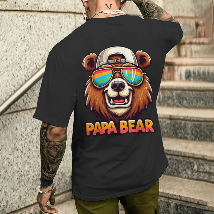 Papa Bär Papa Bearatertagsgeschenk Für Papa Spruch Lustig T-Shirt mit Rückendruck Geschenke für Ihn