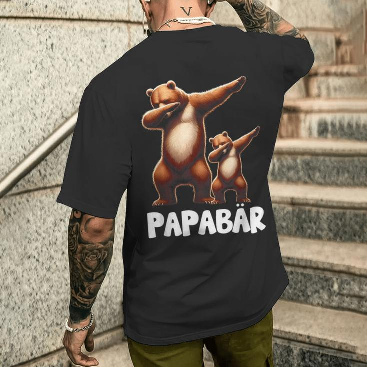 Papa Bärater Tochter Sohn Dabbing Papaatertag T-Shirt mit Rückendruck Geschenke für Ihn